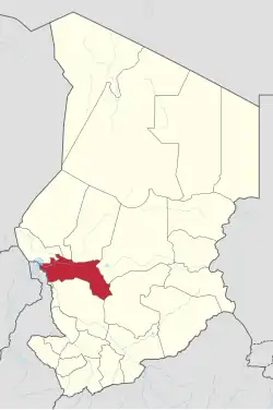 Location of Hadjer-Lamis region in Chad