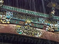 Painted wooden relief at the Hai Rui Shrine