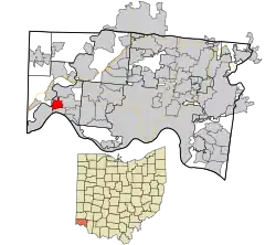 Location in Hamilton County and the state of Ohio.