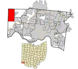 Location in Hamilton County and the state of Ohio.