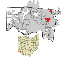 Location in Hamilton County and the state of Ohio.