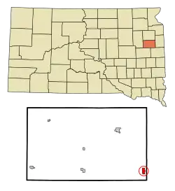 Location in Hamlin County and the state of South Dakota