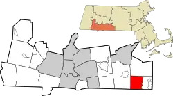 Location in Hampden County in Massachusetts