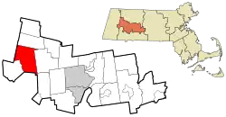 Location in Hampshire County in Massachusetts