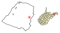 Location of Capon Bridge in Hampshire County, West Virginia