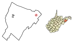 Location of Wardensville in Hardy County, West Virginia