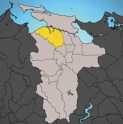 Location of Hato Rey Norte shown in yellow