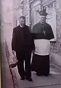 Fr. Hugh Healy (left) with Bishop Petit (right)