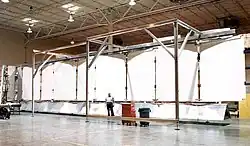 ISS radiator panels in a workshop