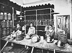 Family-owned hat factory in Montevarchi, Italy, date unknown