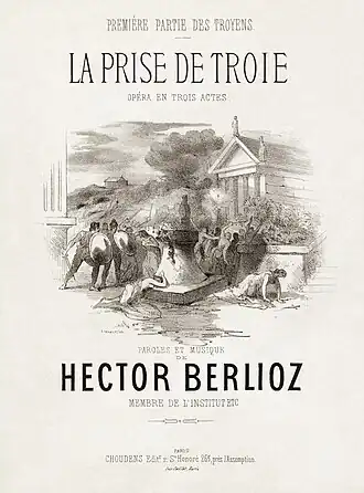 Image 98Vocal score cover of La Prise de Troie at Les Troyens, by Antoine Barbizet (restored by Adam Cuerden) (from Wikipedia:Featured pictures/Culture, entertainment, and lifestyle/Theatre)