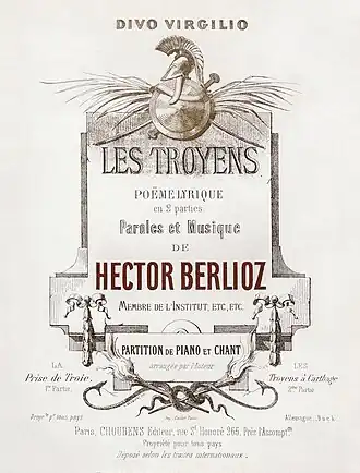 Image 73Vocal score cover of Les Troyens, by Antoine Barbizet (restored by Adam Cuerden) (from Wikipedia:Featured pictures/Culture, entertainment, and lifestyle/Theatre)