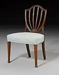 Mahogany dining chair in the Hepplewhite style, made circa 1790