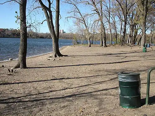 View of Cedar Lake East Beach in the late fall of 2006.