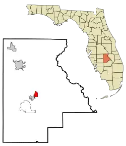 Location in Highlands County and the state of Florida
