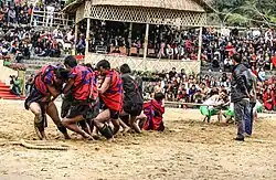 Chang Naga tribe playing Indigenous tug of war