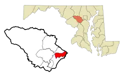 Location of Elkridge, Maryland