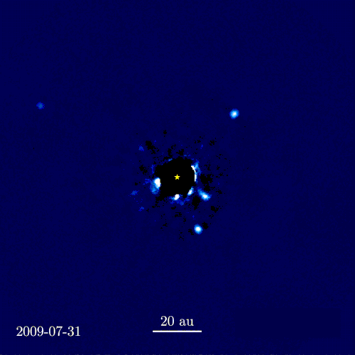 Timelapse of exoplanets orbit motion