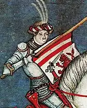 Cover sheet depiction of Hrvoje Vukčić in Hrvoje's Missal manuscript (1404)