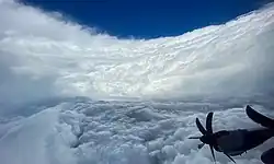 Photograph of the interior of Hurricane Epsilon's eye, as seen from the US Air Force's Hurricane Hunters plane