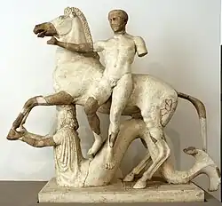 Dioscuro pediment 450-400 BC (Reggio museum)