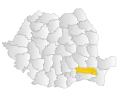 Map of Romania highlighting Ialomița County