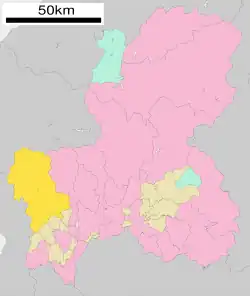 Location of Ibigawa in Gifu Prefecture