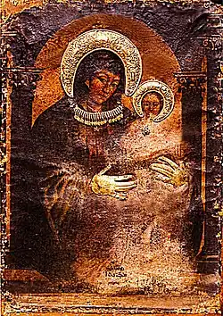 Icon of the Virgin Mary by St.Luke at Syriac orthodox monastery of St Mark in Jerusalem.