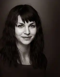 Black and white photo of Ida Elise Broch, taken in 2012.