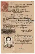 An identity card issued by the ministry dated 4 March 1944. These were issued to candidates of Franco-Indigenous exams.