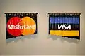 "MasterCard/Visa (If it wasn’t for plastic money I wouldn’t have any money at all)", poured acrylic, Tyler Turkle, 2006