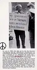 Igal protesting war in Vietnam, July 4, 1966 in Copenhagen