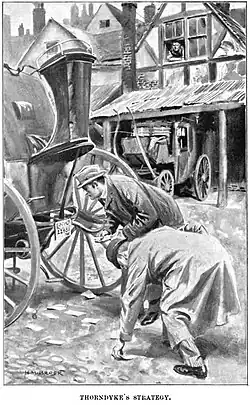 Thorndyke and Jervis examine the carriage