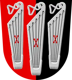 Three kanteles in the coat of arms of Ilomantsi