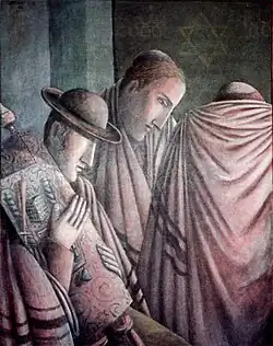 Thora-Lesung, 80 cm x 100 cm, Öl, Leinwand, 1985