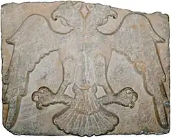 A double-headed eagle relief, 13th-century (Seljuk/Ayyubid period) architectural fragment found at Konya, now in Ince Minare Museum