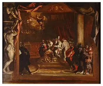 Coronation of Charles V as Holy Roman Emperor, 1661. Sketch for the frescoes in the Sala Farnese of the Palazzo d'Accursio
