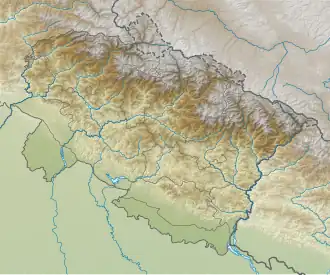 Map showing the location of Dakshini Nanda Devi
