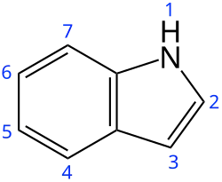 Skeletal formula with numbering scheme