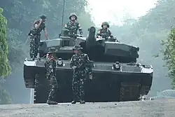 Indonesian Army (TNI AD) cadets learning how to operate Leopard 2RI and Marder 1A3 in East Jakarta