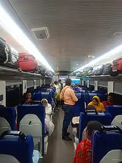 Interior of AC chair car of HWH-NJP Vande Bharat express