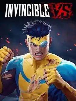 Video game cover art featuring Invincible holding up his fists menacingly