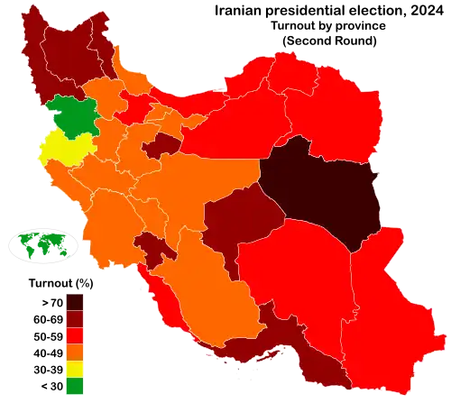Second round turnout by province