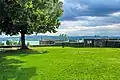 Hill plateau inside the fort, Lake Pfäffikon in the background