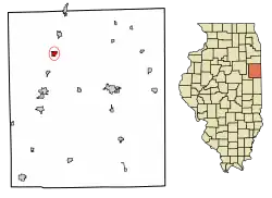 Location of Ashkum in Iroquois County, Illinois