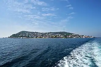 Distant view of Kınalıada from south-east