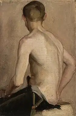 Nikolai Triik (1884‒1940). Seated Male Nude. Ca. 1905. Canvas, oil.