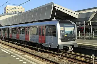 An Alstom M5 series train in Amsterdam Bijlmer ArenA station
