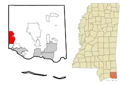 Location of Latimer, Mississippi
