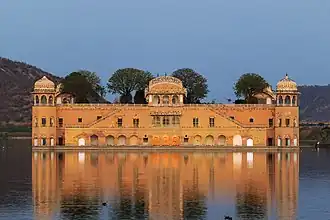 View of the Jal Mahal palace within Man Sagar lake